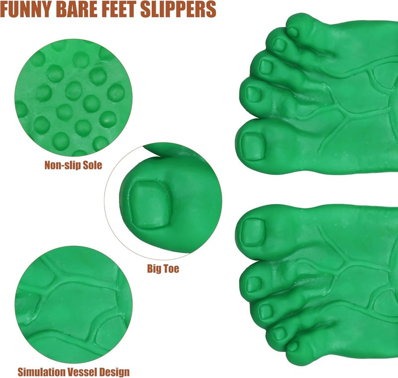 Chambom Funny Feet Slippers - Gag Gifts White Elephant Gifts Costumes Barefoot Slippers Novelty Plastic Costume Feet Toe Shoe Big Foot Realistic Christmas Costume Accessories - Image 4